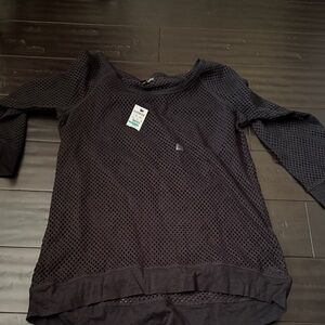 Express Black Mesh Long Sleeve Shirt